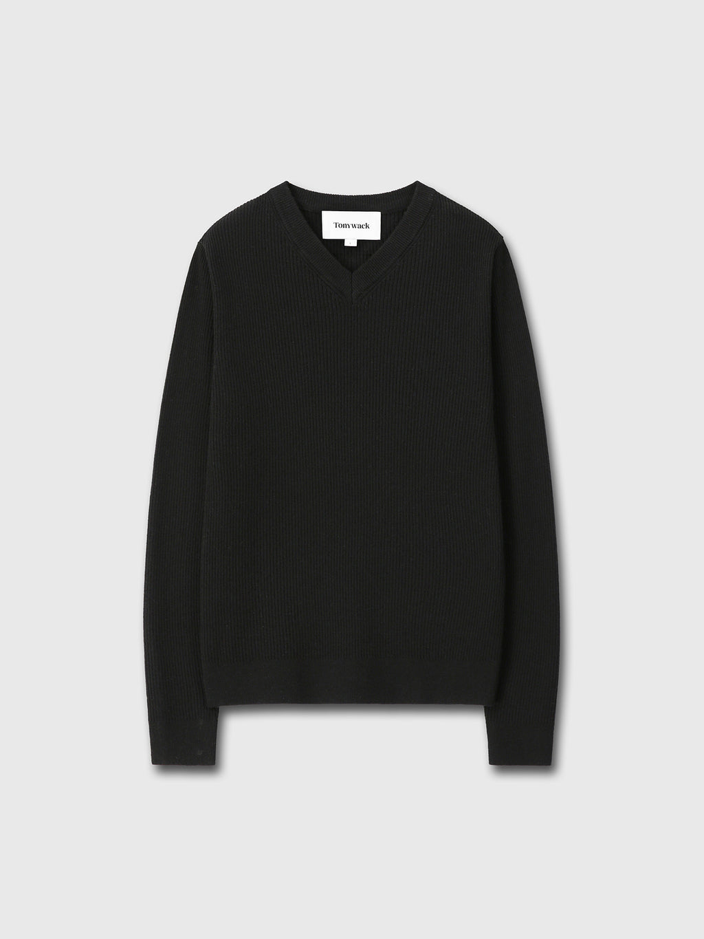 Tonywack - Super Fine Wool Ribbed V-Neck Sweater (Black) product image 8 | TRAB K-Fashion Australia