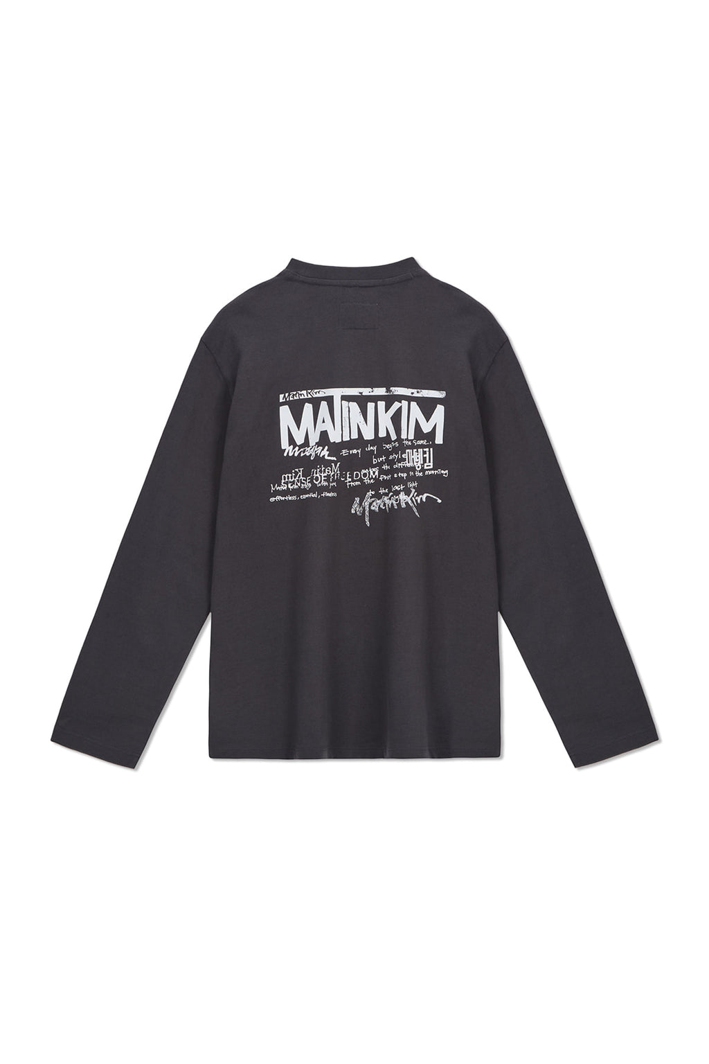 Matin Kim - Hangeul Logo Big Archive Long Sleeve (Charcoal) product image 5 | TRAB K-Fashion Australia