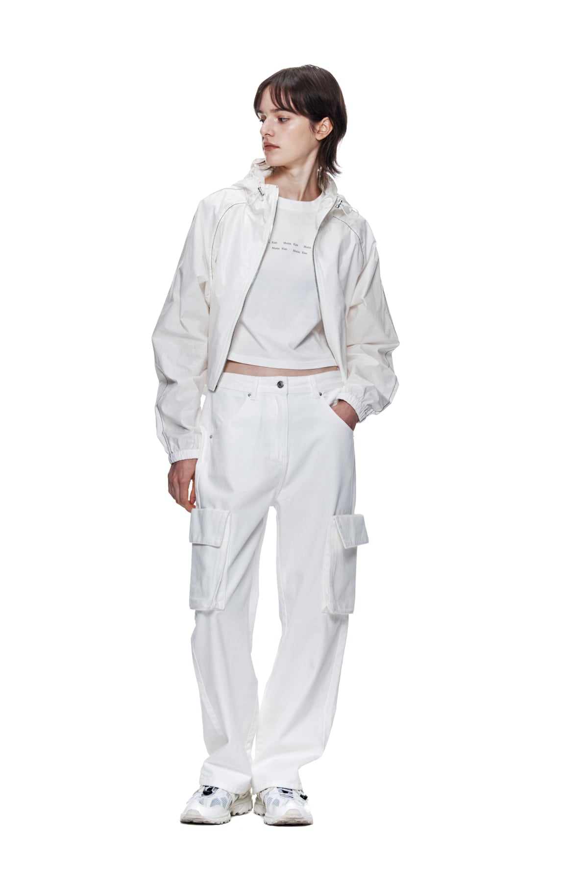 Matin Kim - [Pre-Order – Ships July 9] Matin Crop Hoody Coating Jumper (Ivory) product image 9 | TRAB K-Fashion Australia