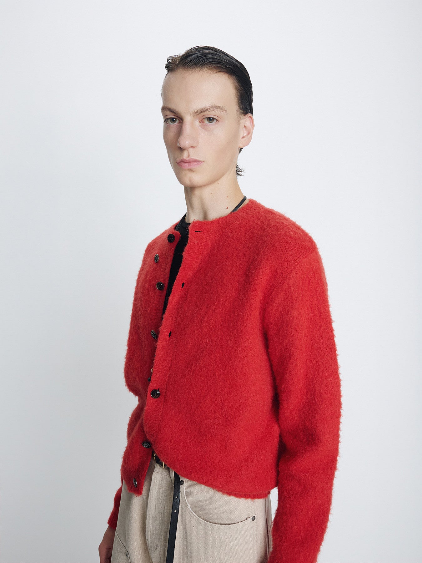 Tonywack - Brushed Wool Crew-Neck Cardigan (Red) product image 1 | TRAB K-Fashion Australia