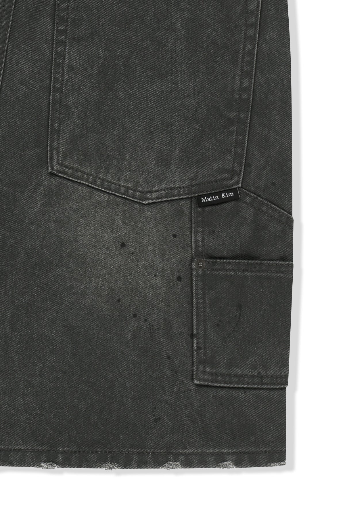 Matin Kim - Carpenter Bermuda Denim Pants (Charcoal) product image 5 | TRAB K-Fashion Australia