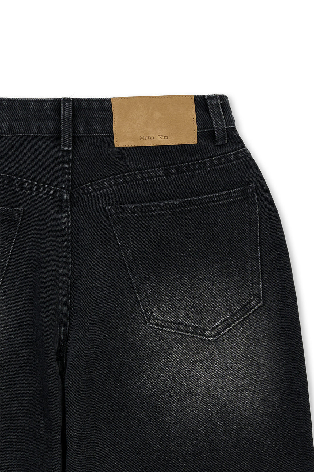 Matin Kim - Front Layered Distressed Denim Pants (Black) product image 4 | TRAB K-Fashion Australia