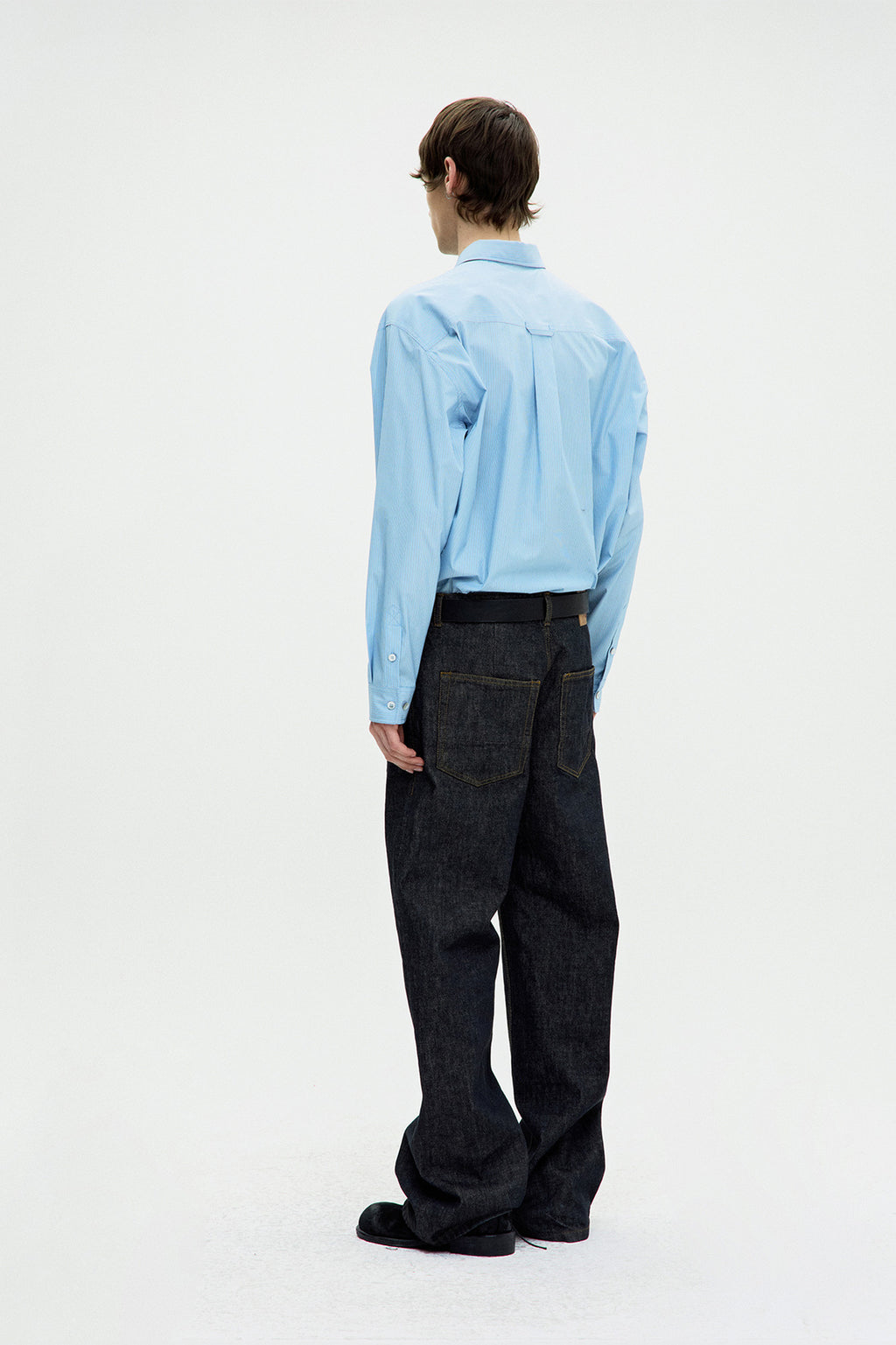 Coor - Pin Stripe Pointed Shirt (Sky Blue) product image 4 | TRAB K-Fashion Australia