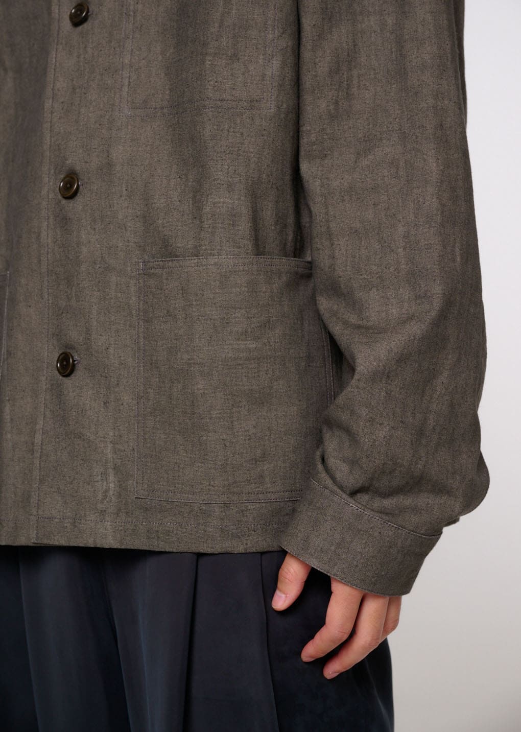 Amomento - Linen Pocket Jacket (Brown) product image 5 | TRAB K-Fashion Australia