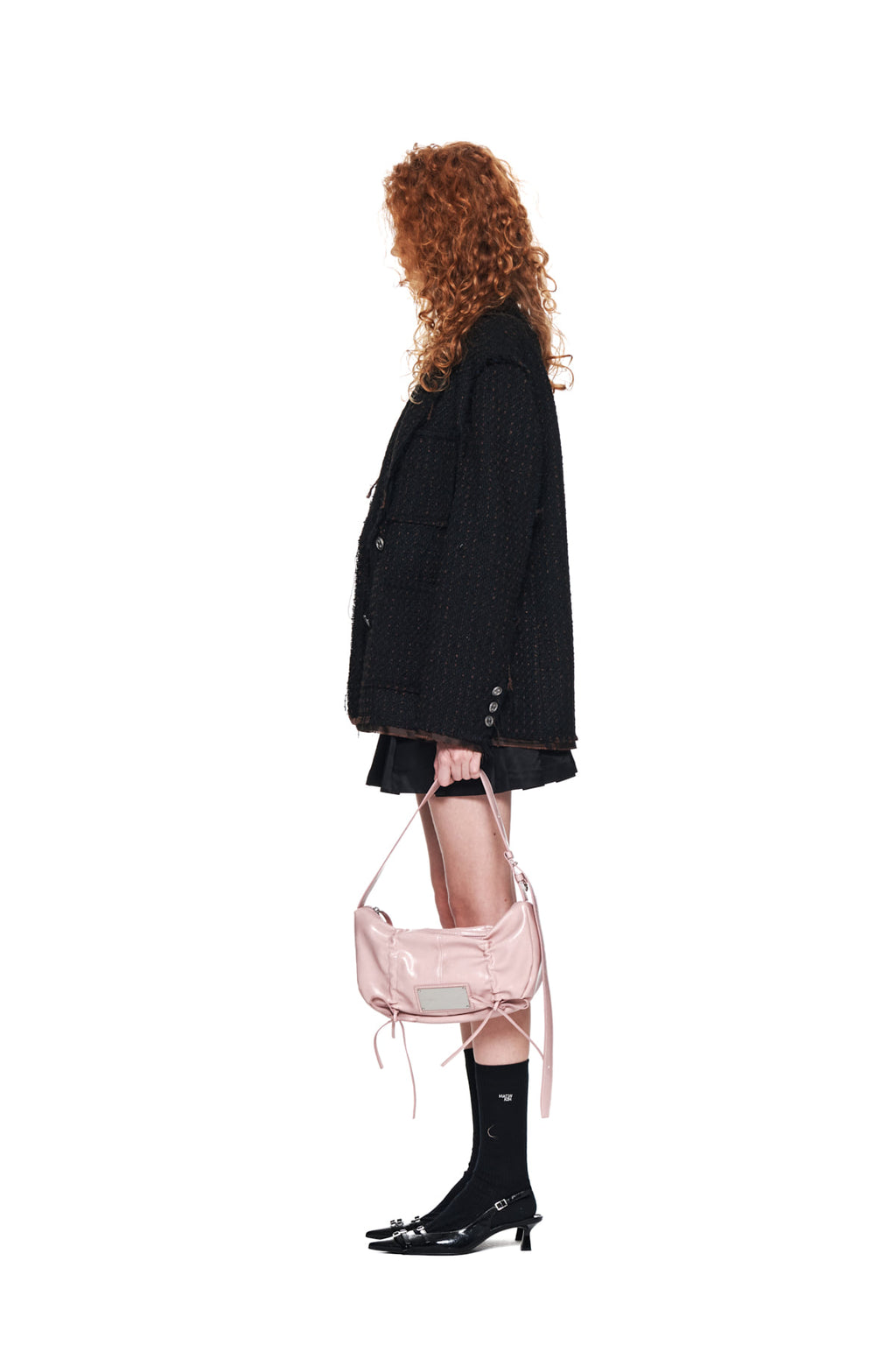 Matin Kim - Tweed Pocket Blazer (Black) product image 6 | TRAB K-Fashion Australia