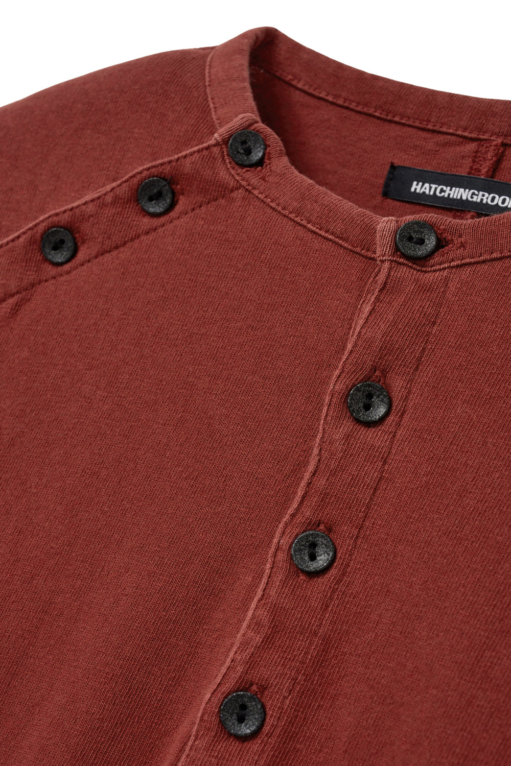 Hatchingroom - Double Henley Neck Tee Bleached (Red) product image 4 | TRAB K-Fashion Australia