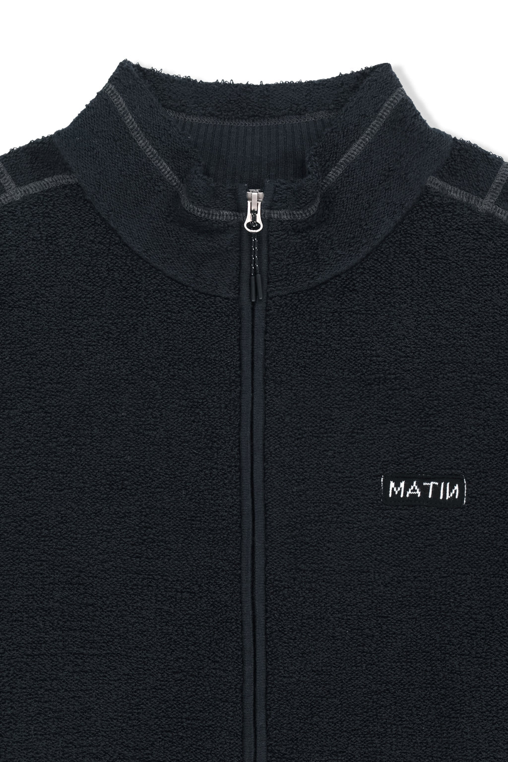 Matin Kim - Boucle Texture Knit Zip Up (Dark Navy) product image 4 | TRAB K-Fashion Australia