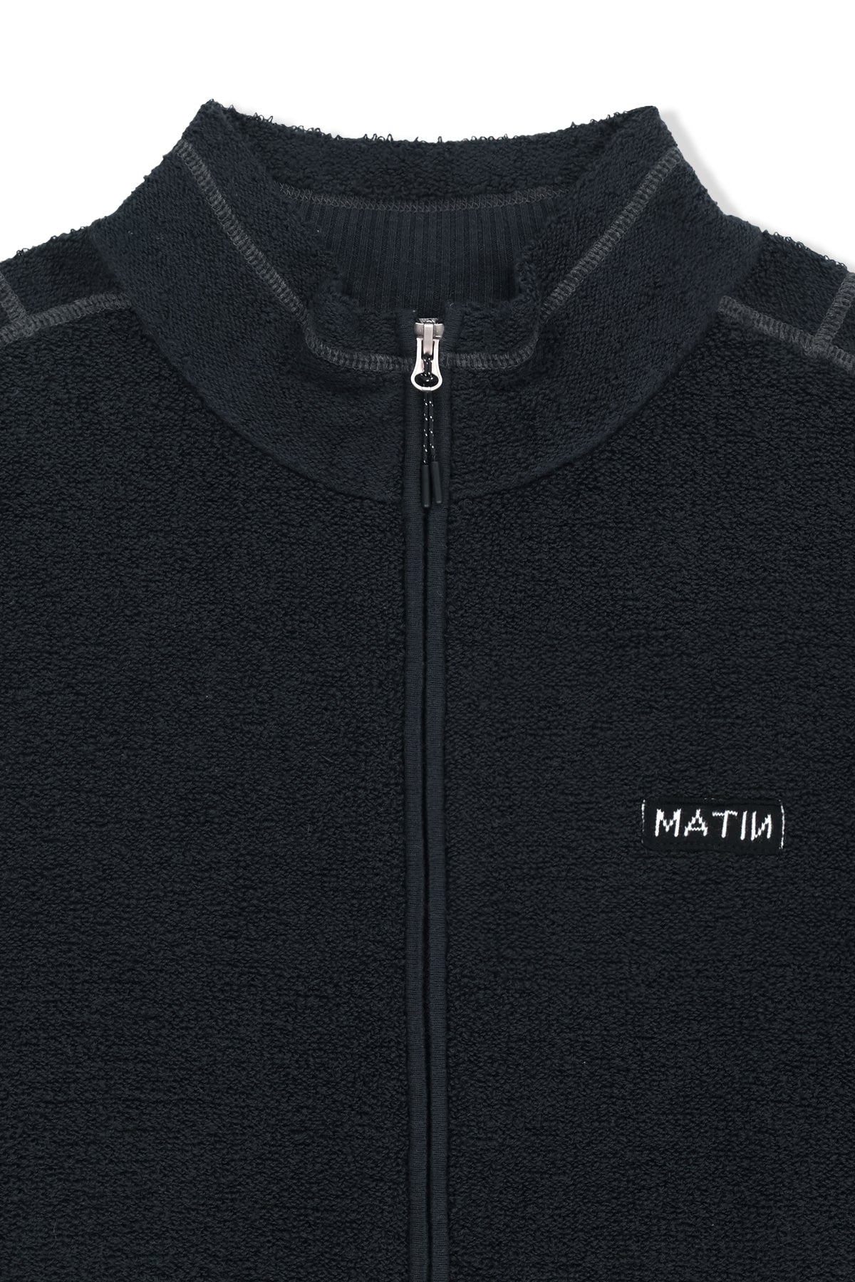 Matin Kim - Boucle Texture Knit Zip Up (Dark Navy) product image 4 | TRAB K-Fashion Australia