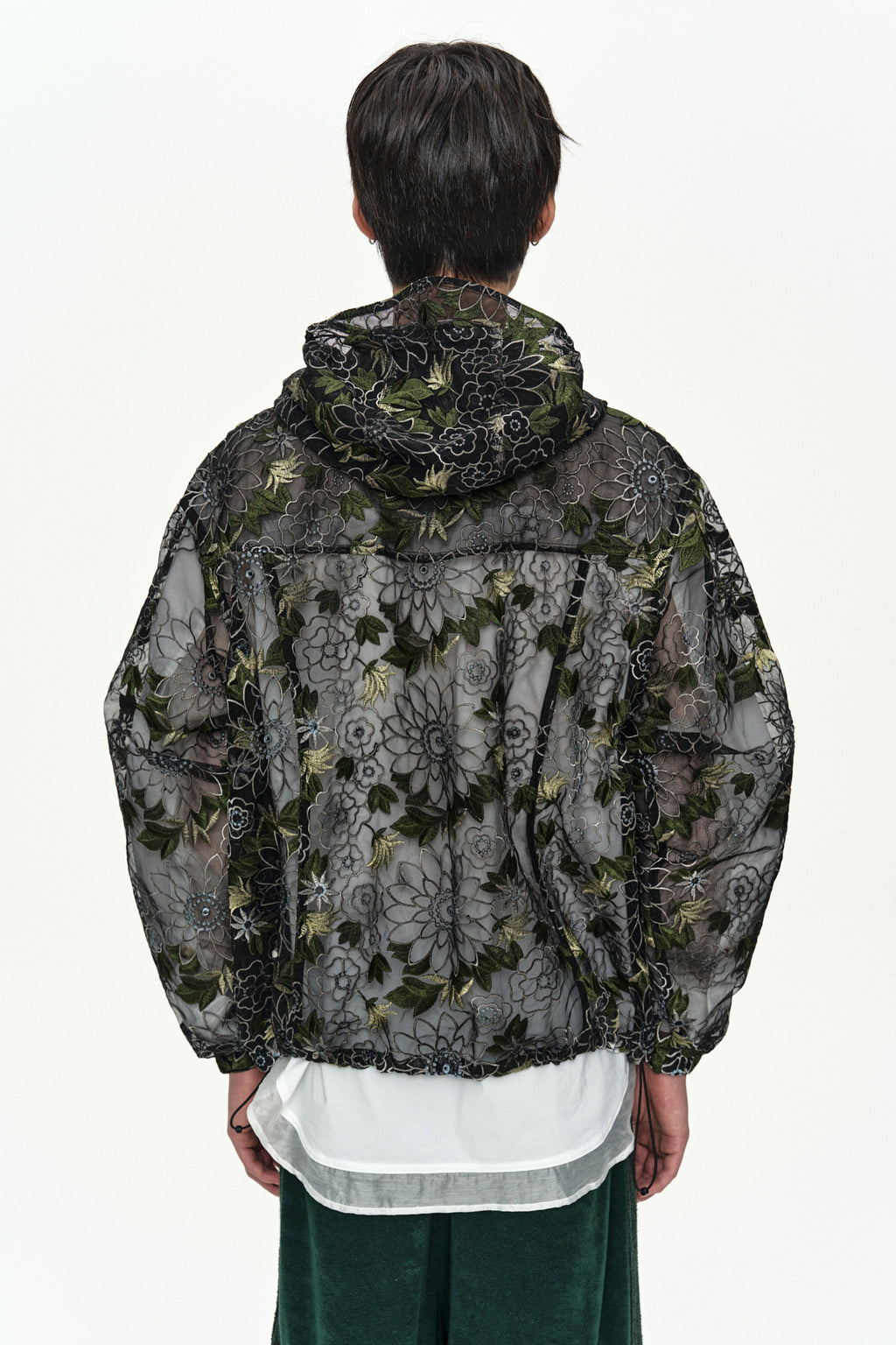 Andersson Bell - Flower Embroidery Sheer Hoodie Jacket (Black) product image 7 | TRAB K-Fashion Australia