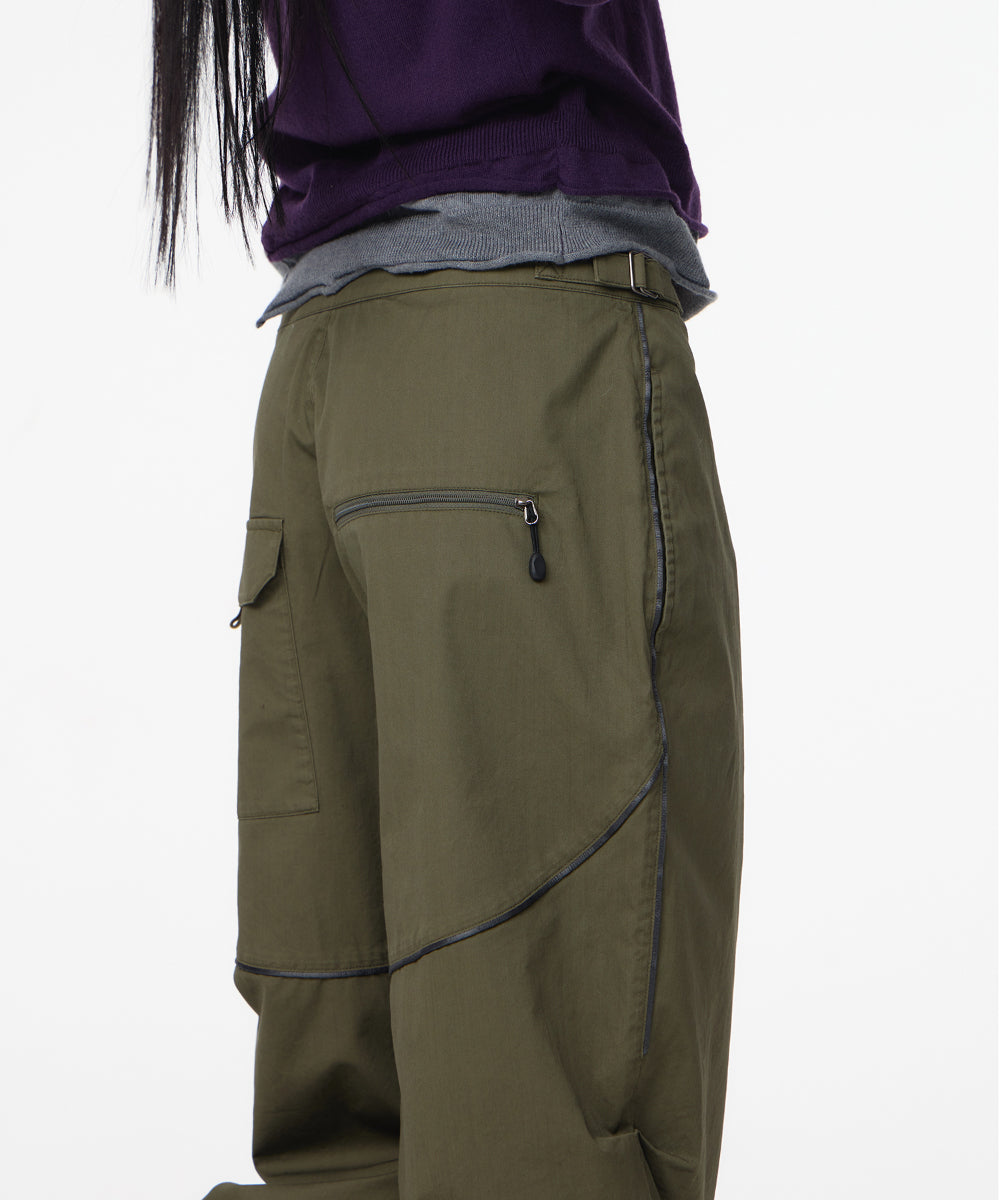 Coyseio - Washed Strap Line Pants (Khaki) product image 6 | TRAB K-Fashion Australia