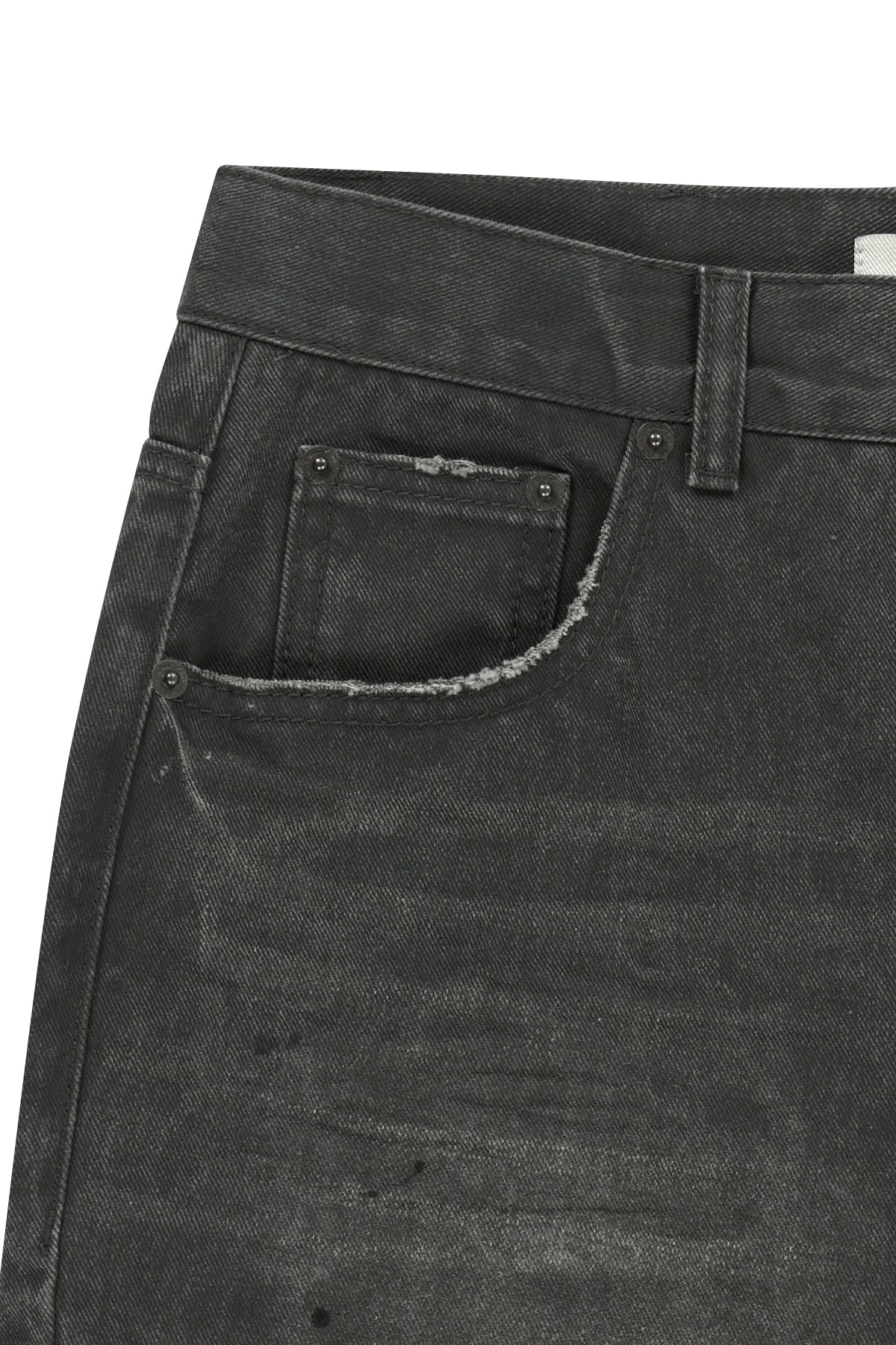 Matin Kim - Carpenter Bermuda Denim Pants (Charcoal) product image 4 | TRAB K-Fashion Australia