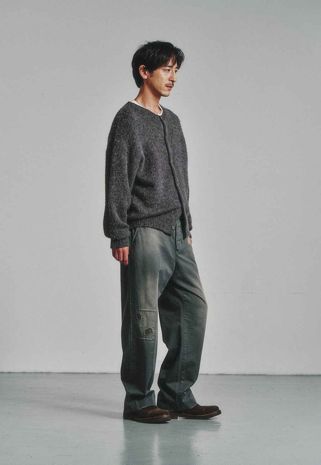 Art if acts - Alpaca Round Neck Cardigan (Charcoal) product image 3 | TRAB K-Fashion Australia