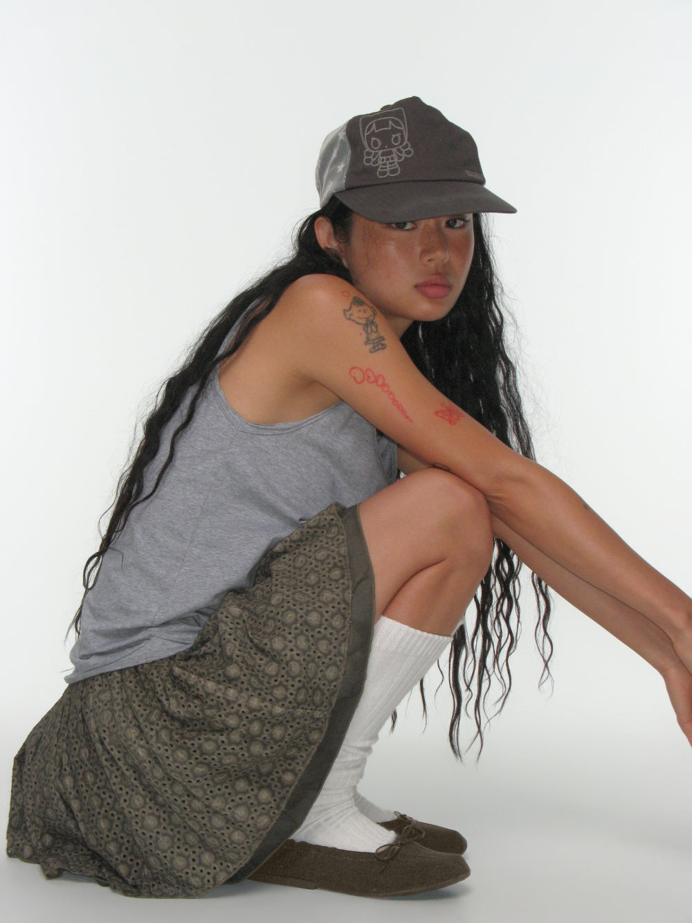Coyseio - Flower Punching Skirt (Brown) product image 7 | TRAB K-Fashion Australia