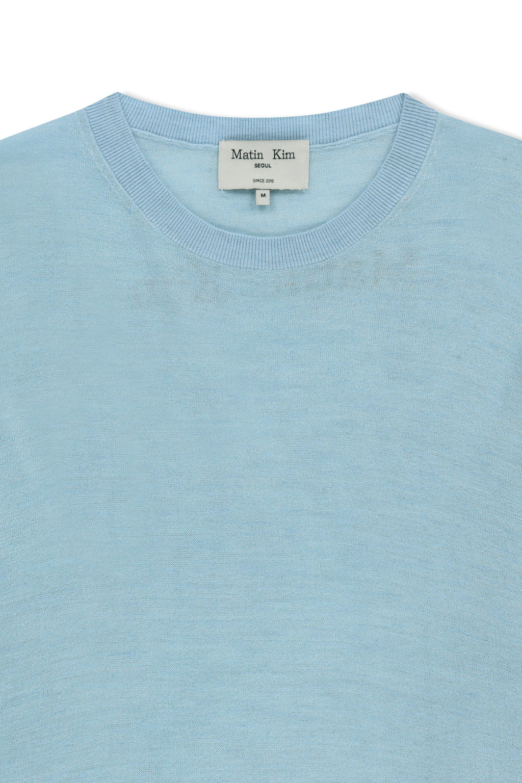 Matin Kim - Sleeve Print Knit Pullover (Light Blue) product image 3 | TRAB K-Fashion Australia