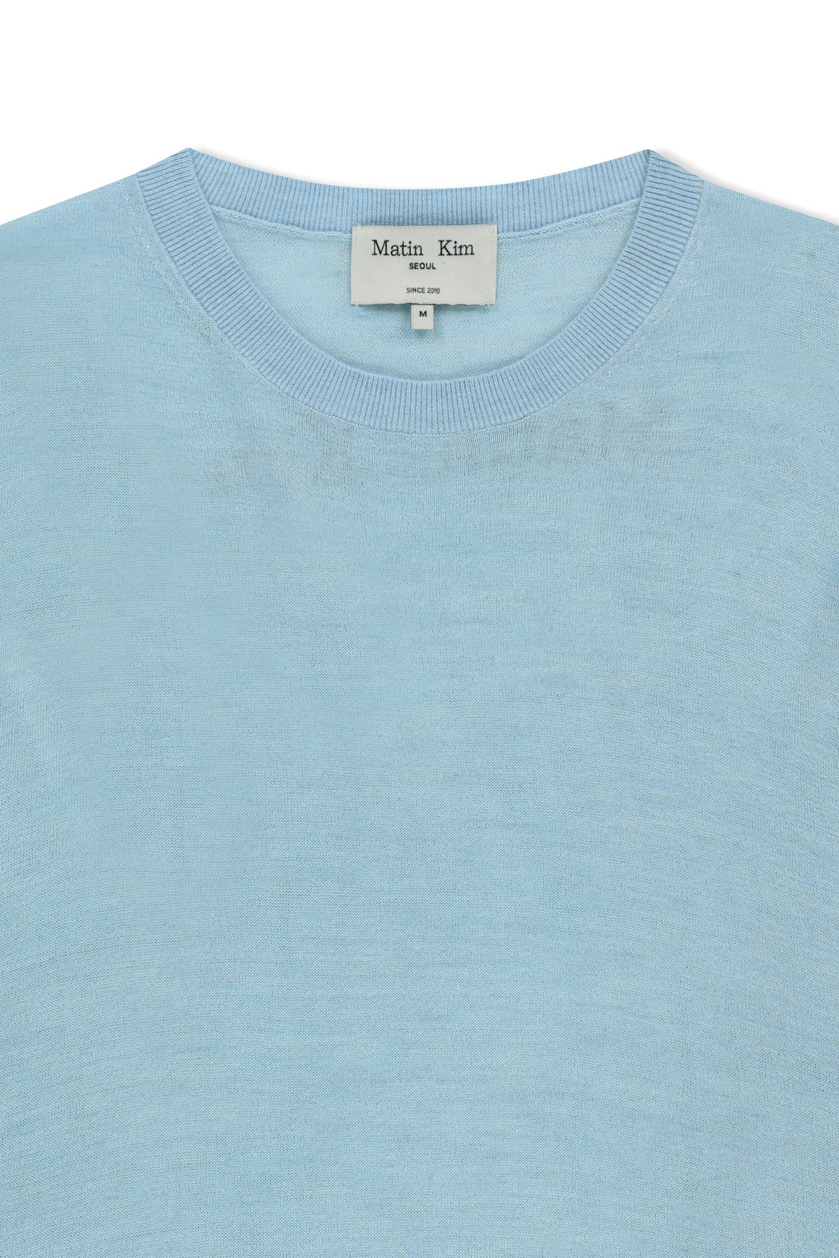 Matin Kim - Sleeve Print Knit Pullover (Light Blue) product image 3 | TRAB K-Fashion Australia
