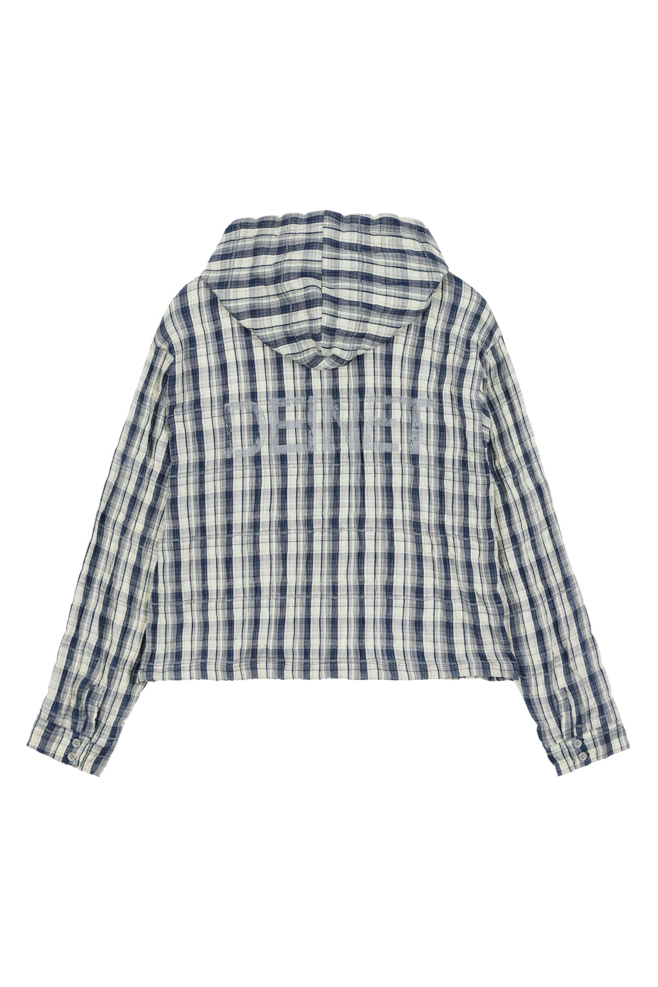 Deinet - Deinet Back Logo Check Hoodie Shirts (Navy) product image 1 | TRAB K-Fashion Australia
