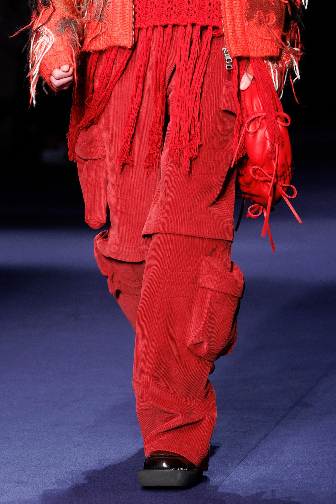 Andersson Bell - Milano Corduroy Cargo Pants (Red) product image 4 | TRAB K-Fashion Australia