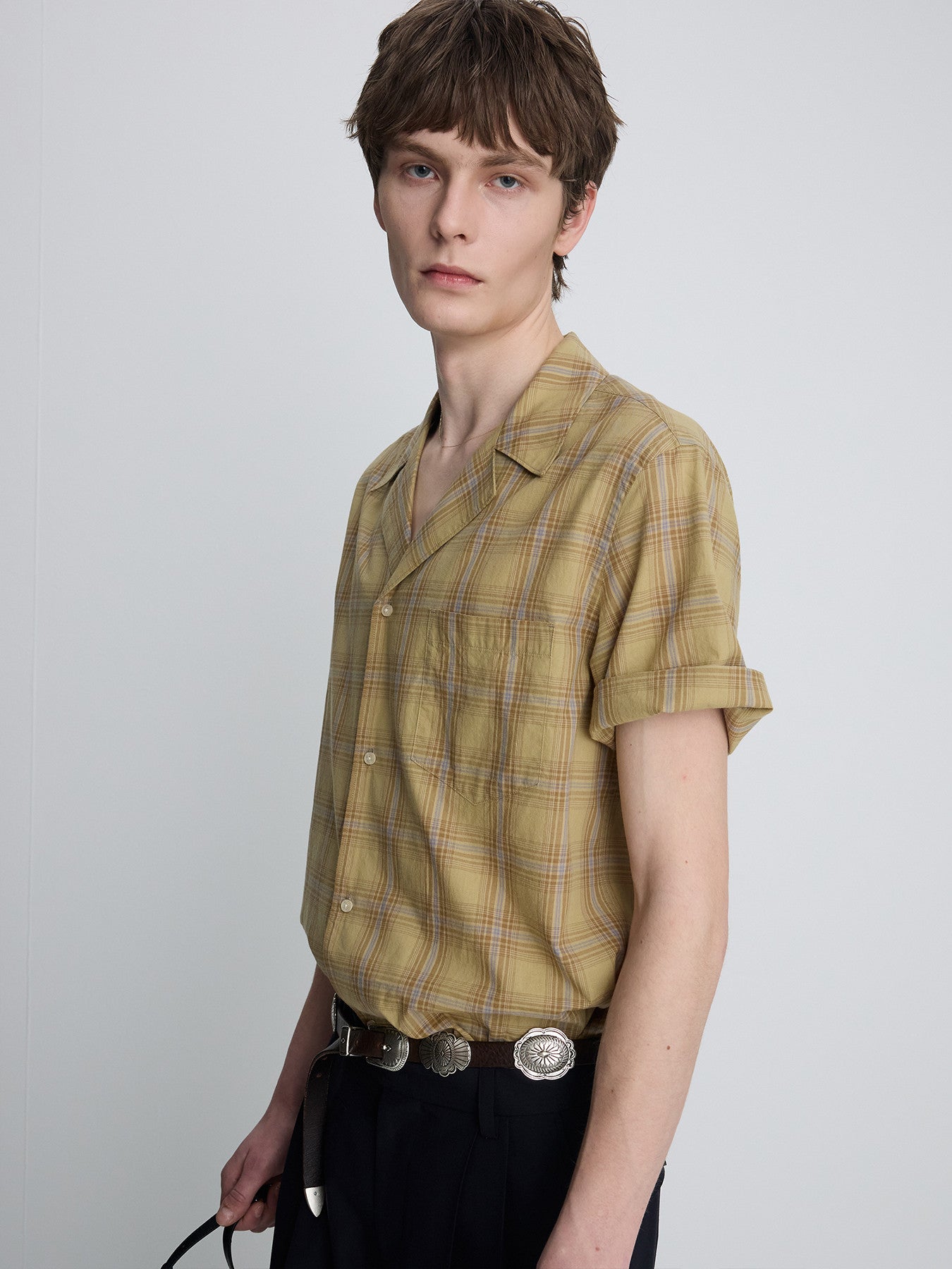 Tonywack - Checked Cotton Bowling Shirt (Dusty Citron) product image 6 | TRAB K-Fashion Australia
