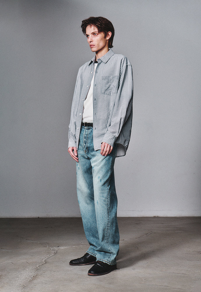 Art if acts - Wrinkle Rayon Shirt (Grey/Liberty Blue) product image 2 | TRAB K-Fashion Australia