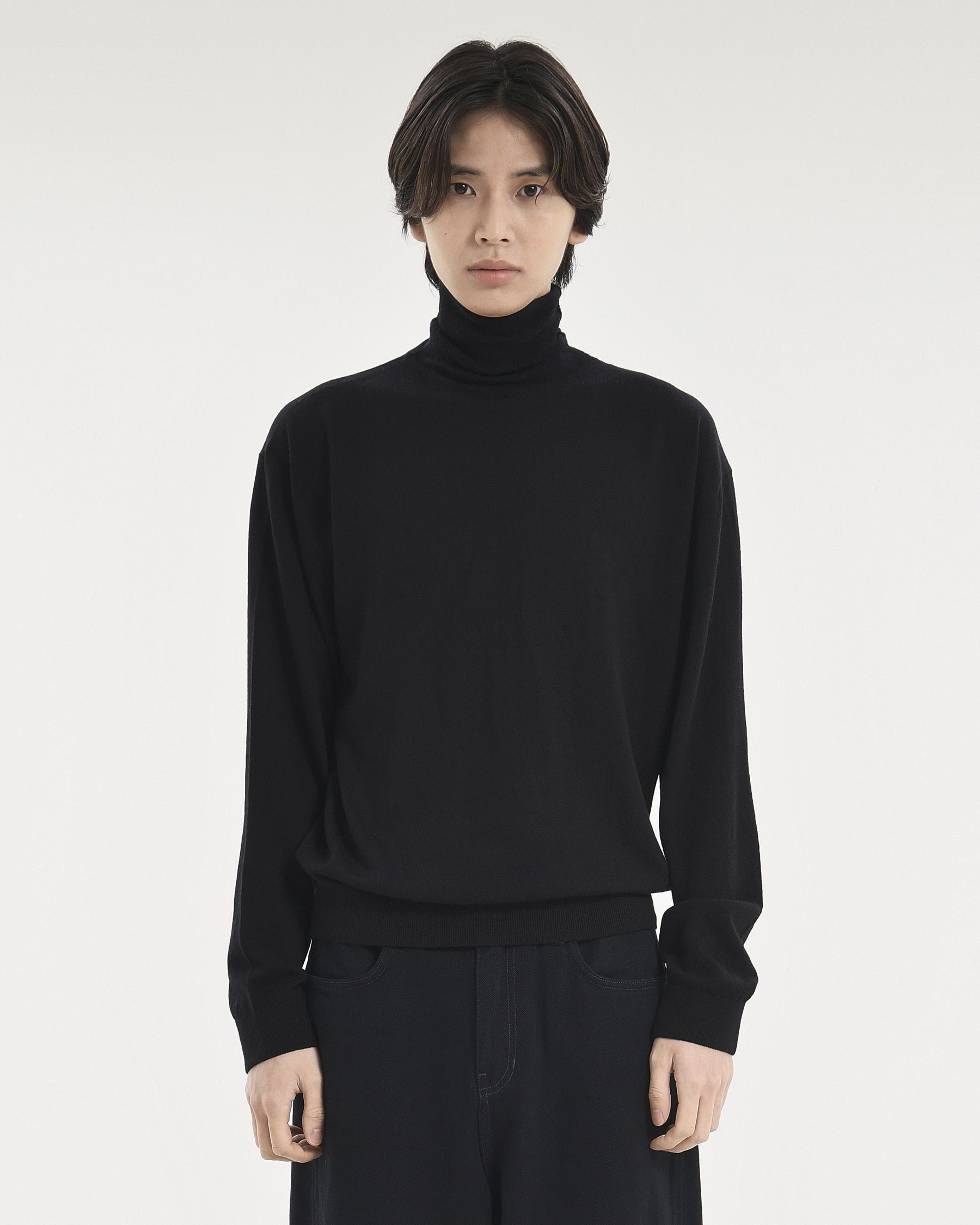 Brownyard - Merino Wool Turtle Neck Knit (Black) product image 1 | TRAB K-Fashion Australia