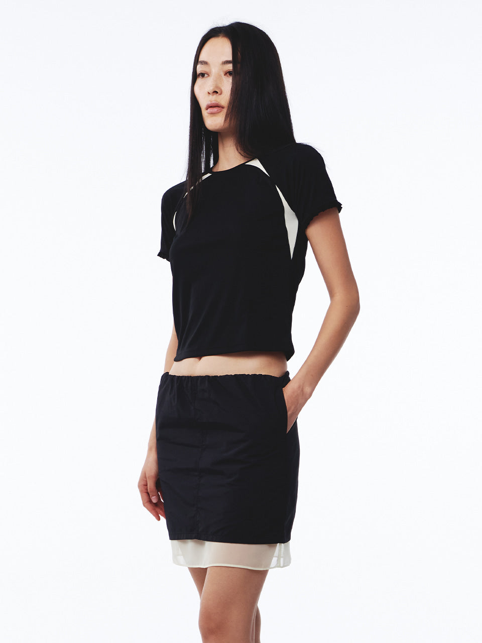 Kijun - Frill Backless Top (Black) product image 1 | TRAB K-Fashion Australia