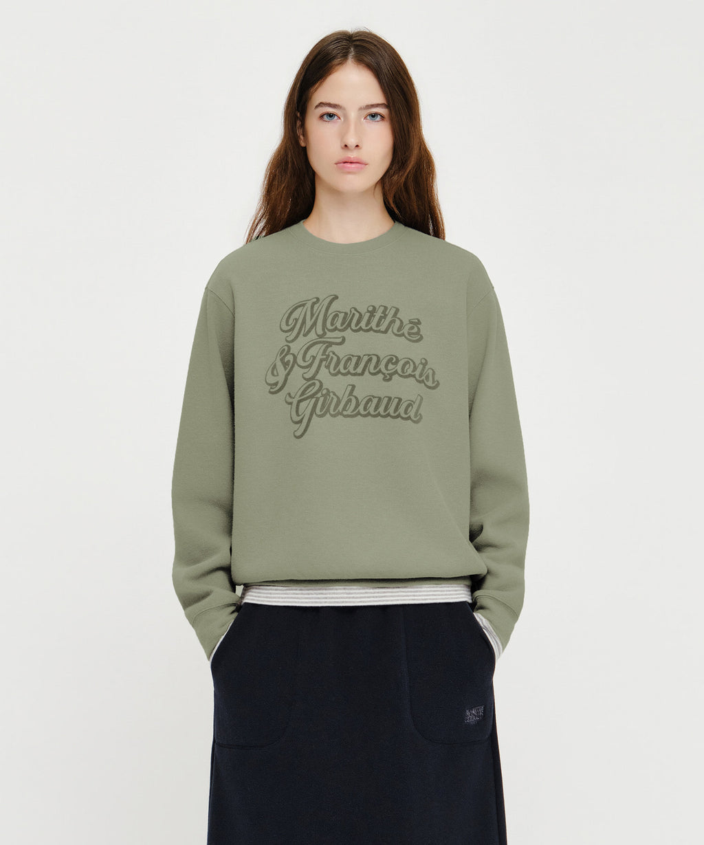 Marithe & Francois Girbaud - Drawing Logo Sakariba Sweatshirt (Light Khaki) product image 1 | TRAB K-Fashion Australia