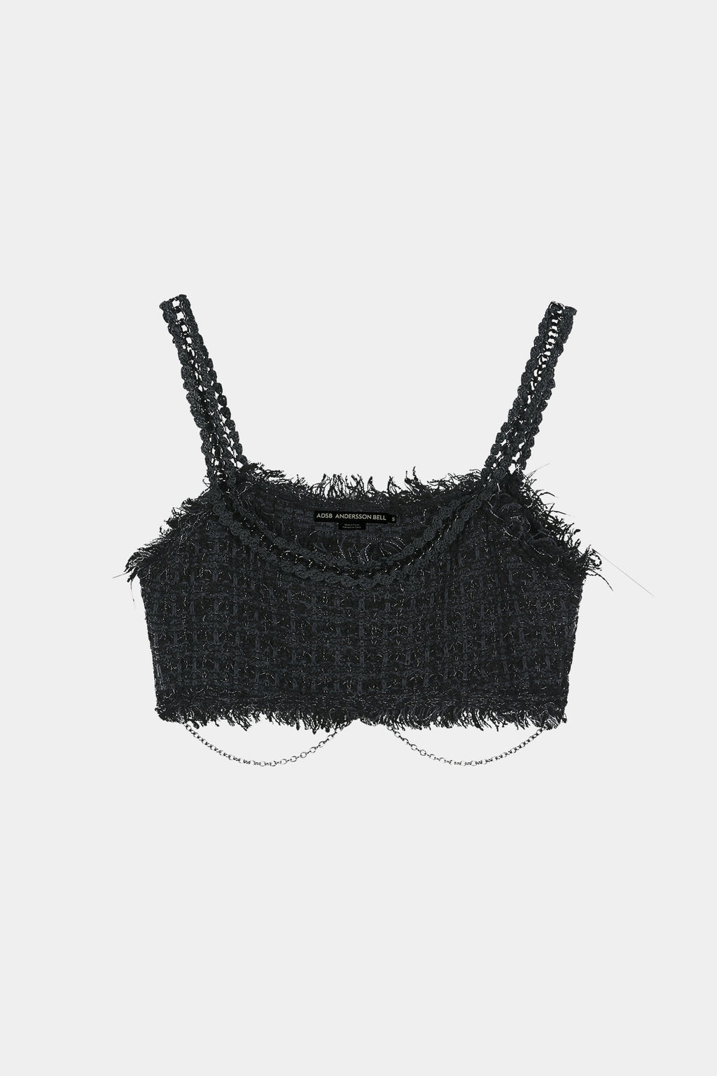 Andersson Bell - Raw Chain-Edge Tweed Bralette (black) (Black) product image 8 | TRAB K-Fashion Australia