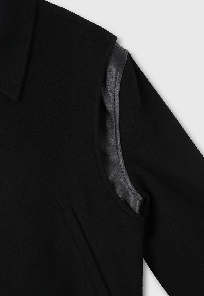 Tonywack - Leather-Trimmed Cropped Bomber Jacket (Black) product image 13 | TRAB K-Fashion Australia