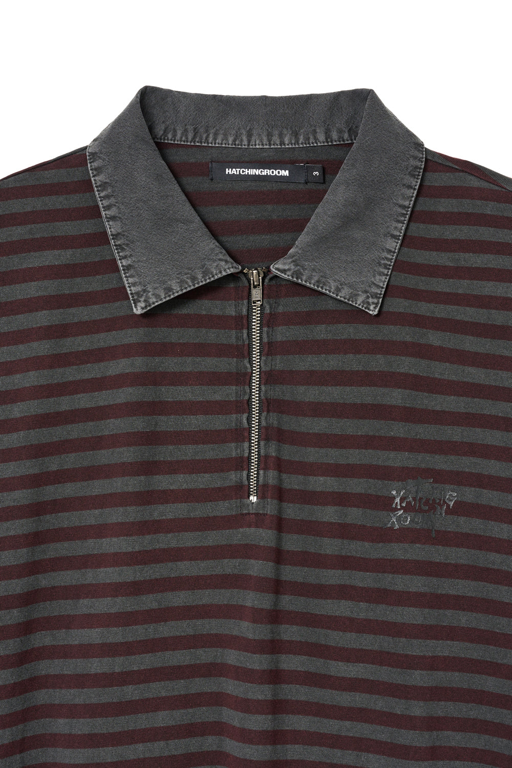Hatchingroom - VTG Stripe Polo Tee (1/2 Burgundy) product image 3 | TRAB K-Fashion Australia