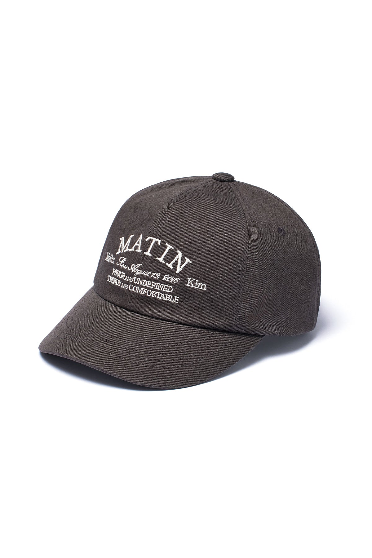 Matin Kim - Lettering Flat Brim Cap (Charcoal) product image 2 | TRAB K-Fashion Australia
