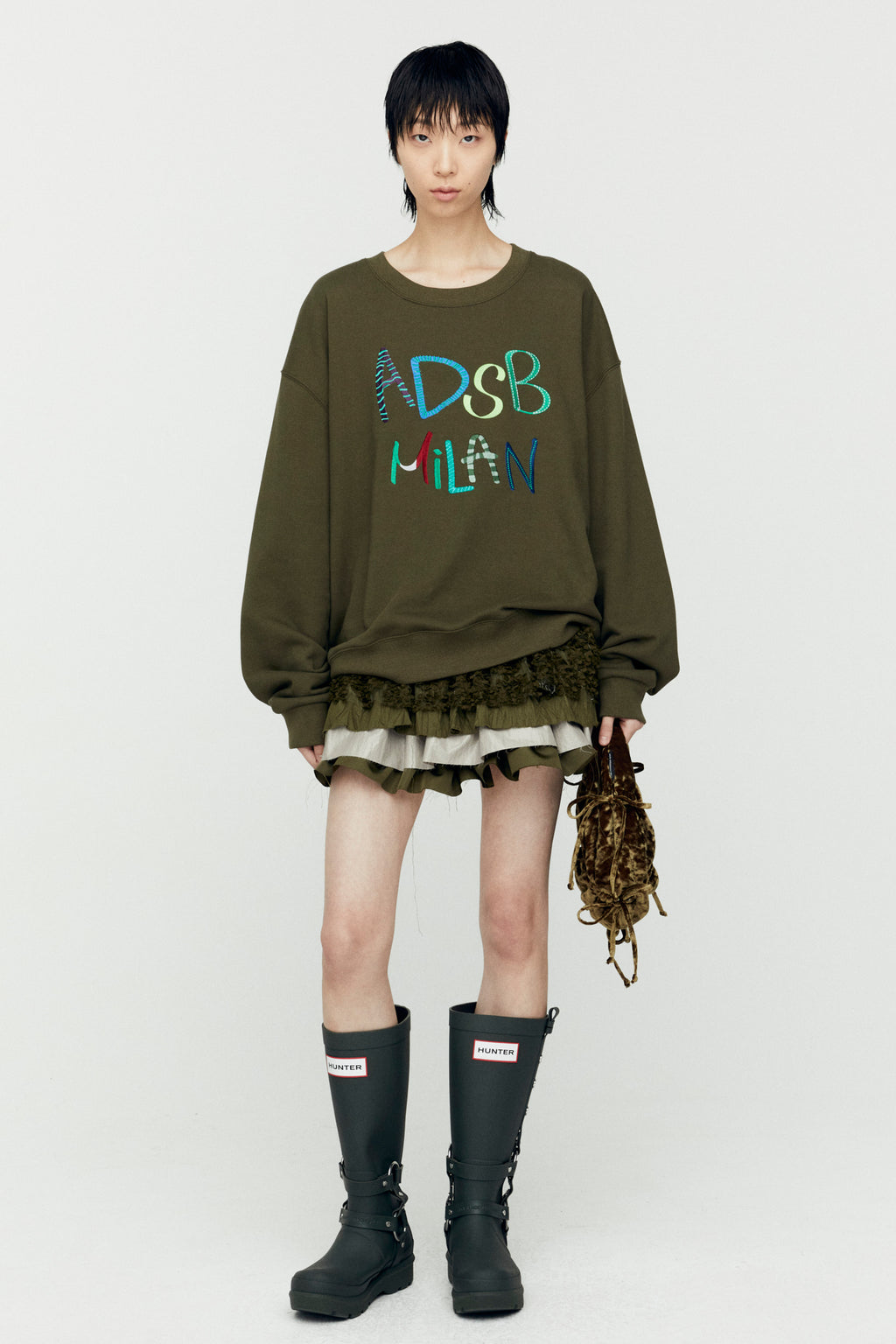 Andersson Bell - (essential) Unisex Adsb Milan Embroidery Sweatshirts (Khaki) product image 2 | TRAB K-Fashion Australia