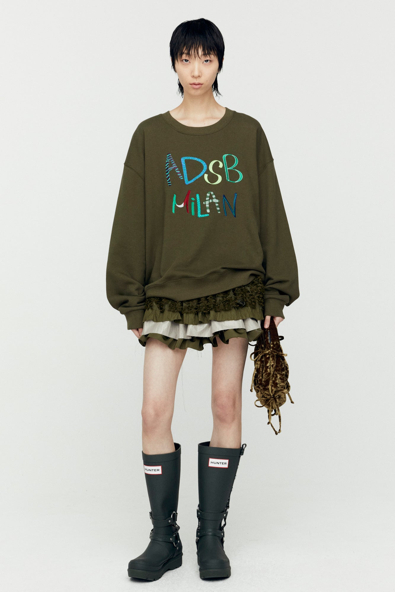 Andersson Bell - (essential) Unisex Adsb Milan Embroidery Sweatshirts (Khaki) product image 2 | TRAB K-Fashion Australia