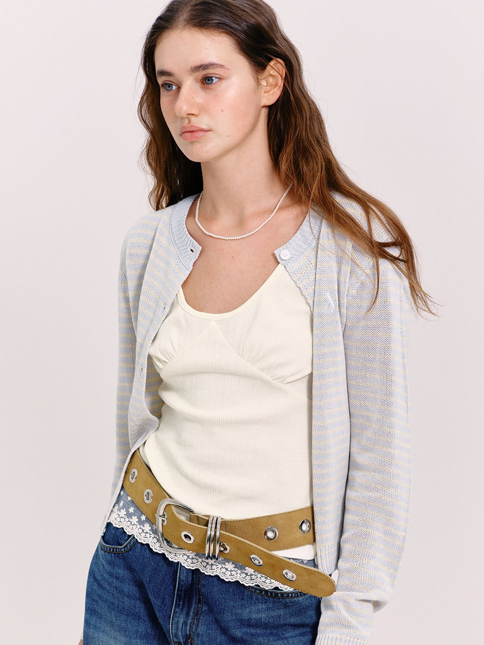 Margarin Fingers - Wide Eyelet Belt (butter) product image 1 | TRAB K-Fashion Australia