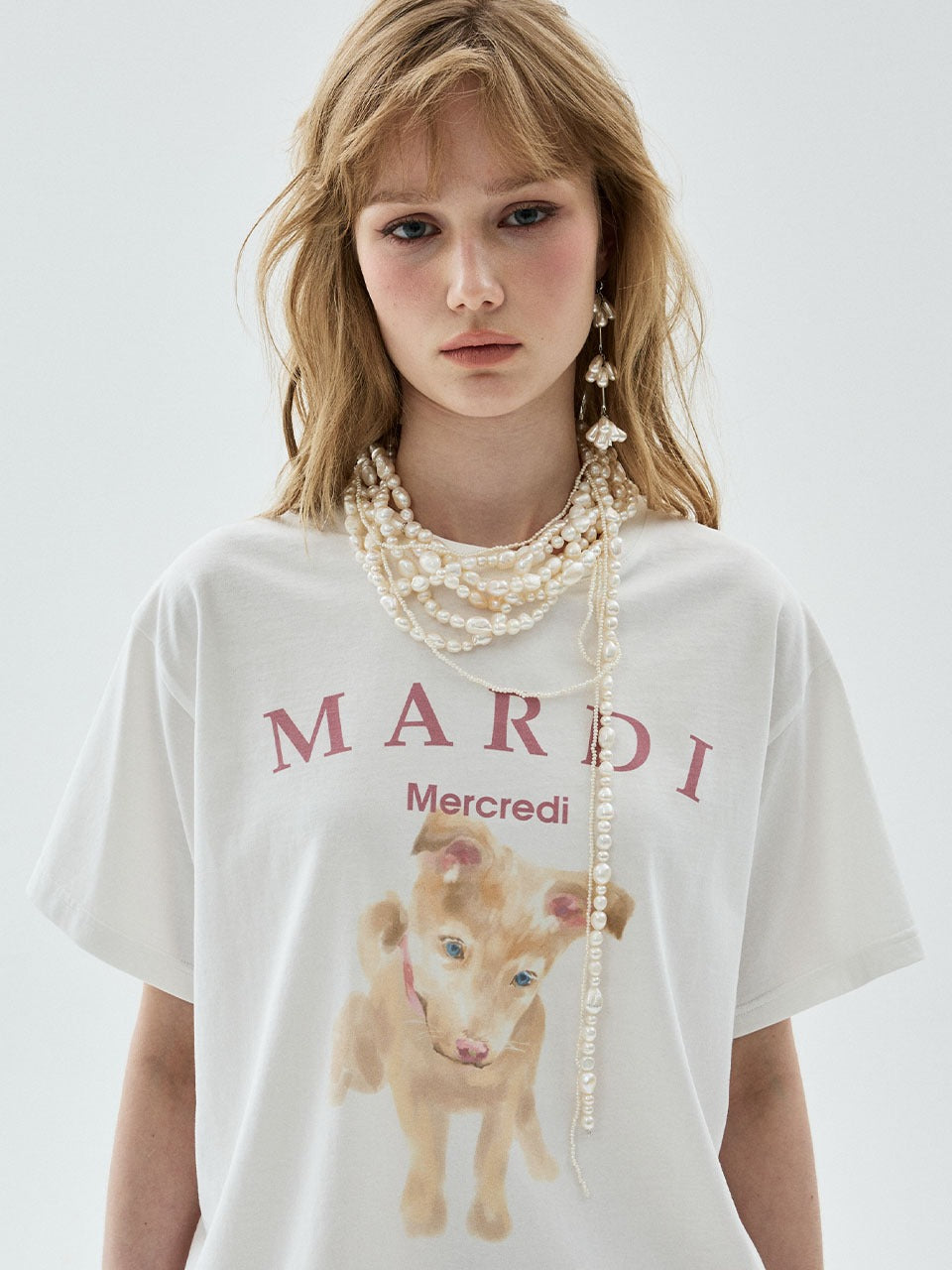 Mardi Mercredi - Tshirt Nez Tout Rose 02 (Ivory Pink) product image 1 | TRAB K-Fashion Australia