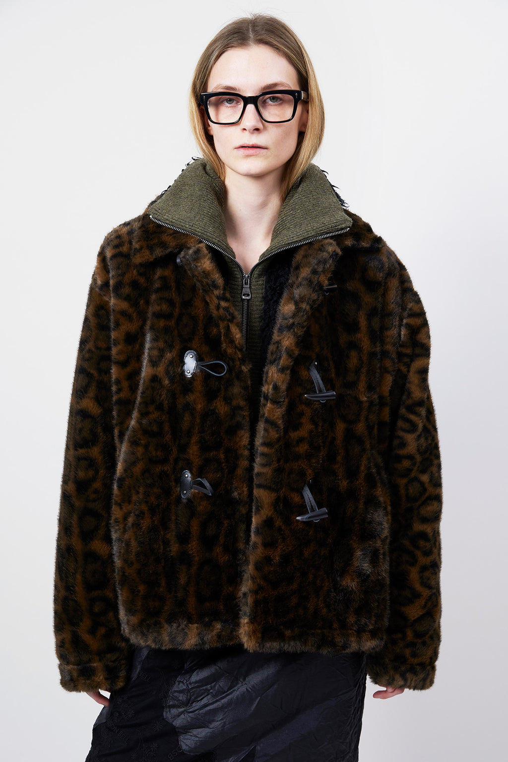 Andersson Bell - Unisex Leopard Fur Duffle Jacket (Brown) product image 7 | TRAB K-Fashion Australia