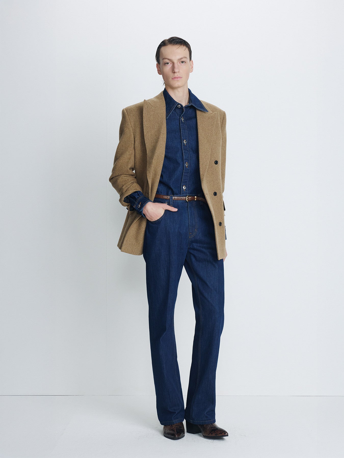 Tonywack - Flared-Leg Denim Jeans (Rinsed Indigo) product image 1 | TRAB K-Fashion Australia