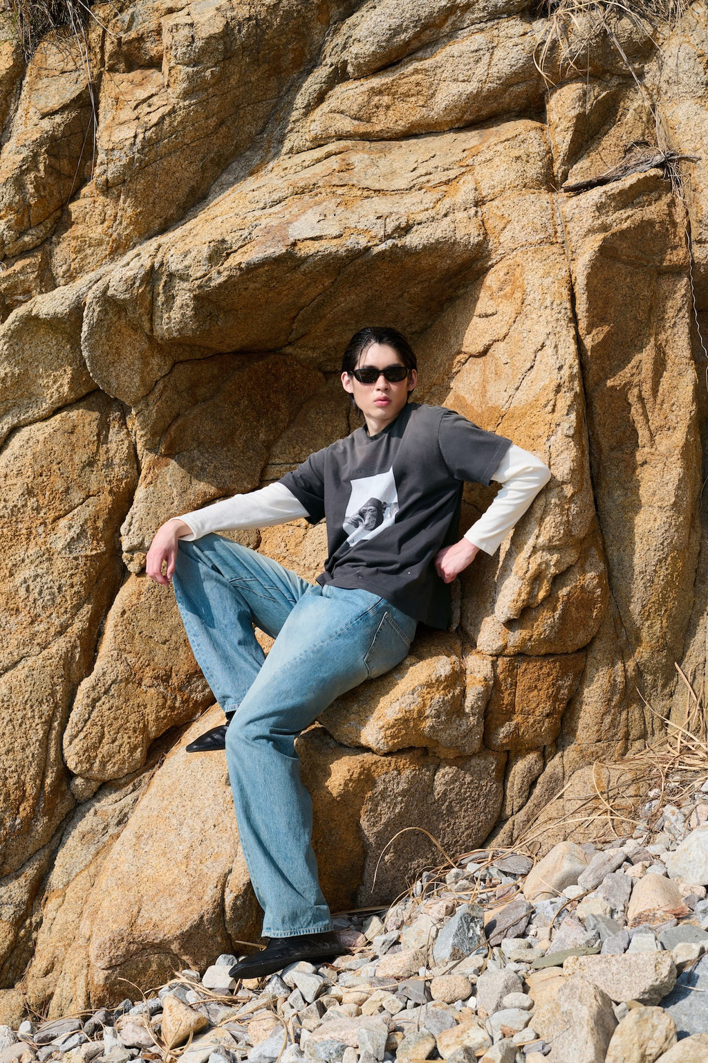STU - Monkey T-shirt (Charcoal) product image 9 | TRAB K-Fashion Australia