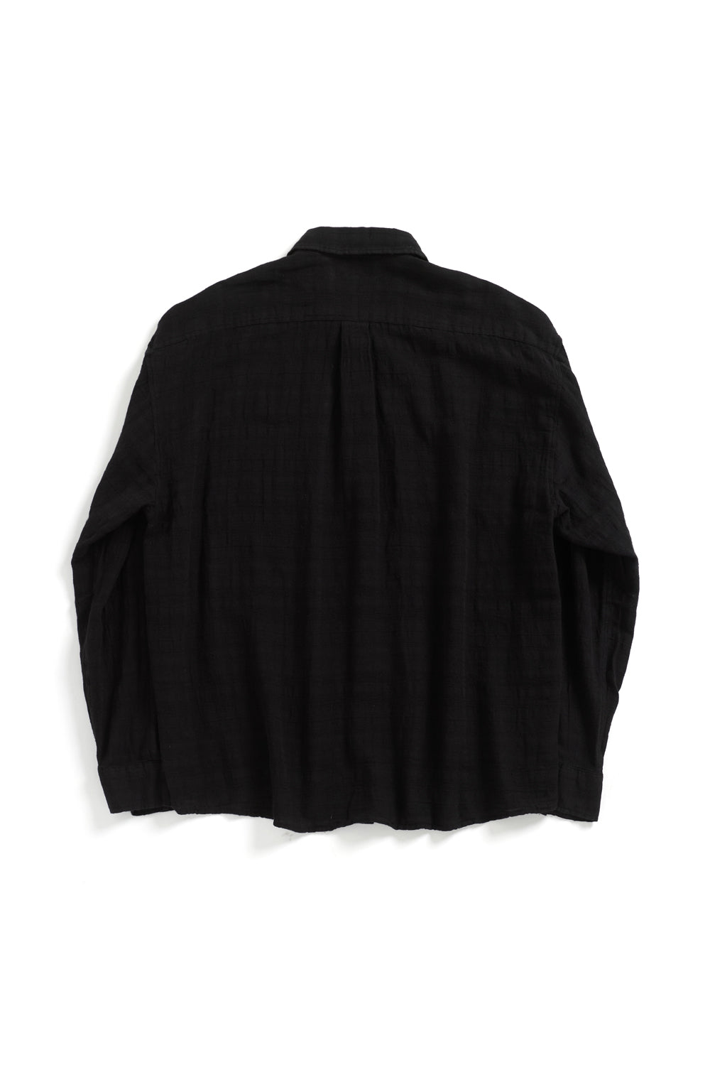 Hatchingroom - Classic Shirt Gauze Stripe Over Dyed (Black) product image 2 | TRAB K-Fashion Australia