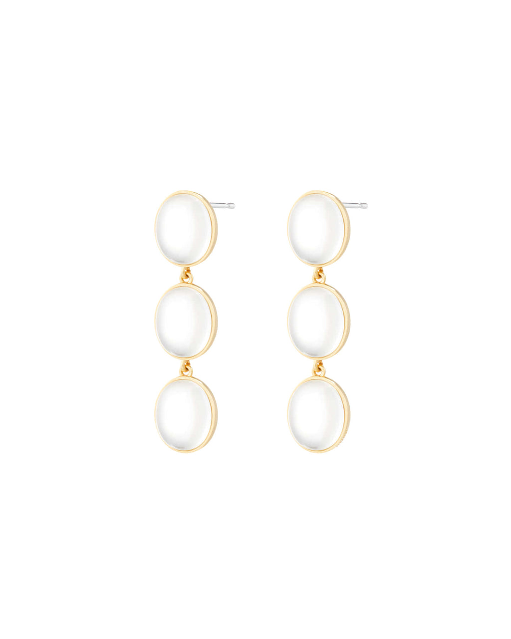 Numbering - Ellipse Glass Triple  Drop Earrings #5213 product image 5 | TRAB K-Fashion Australia