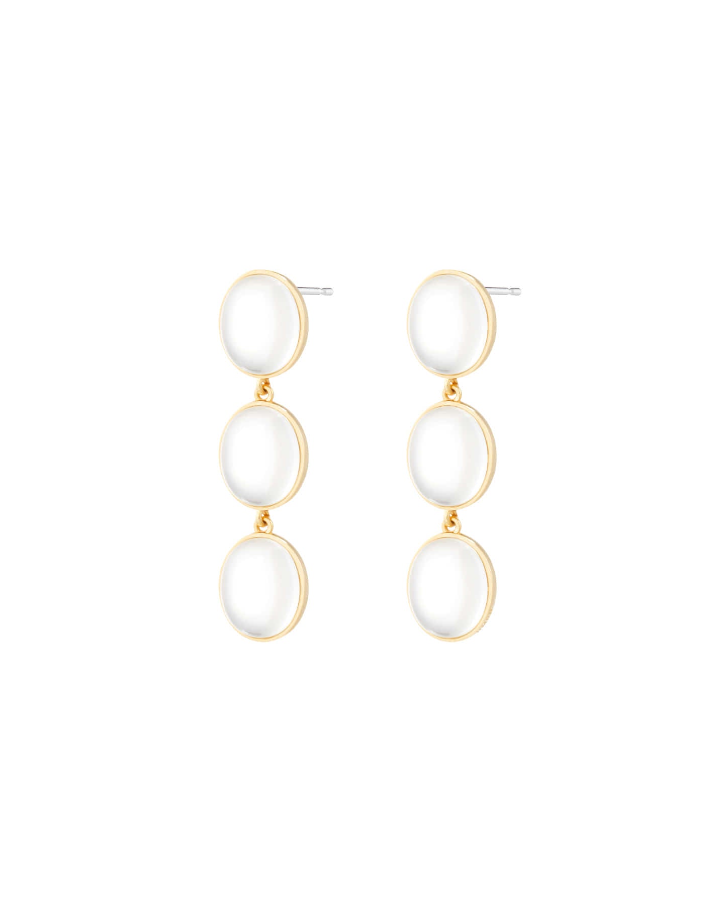 Numbering - Ellipse Glass Triple  Drop Earrings #5213 product image 5 | TRAB K-Fashion Australia