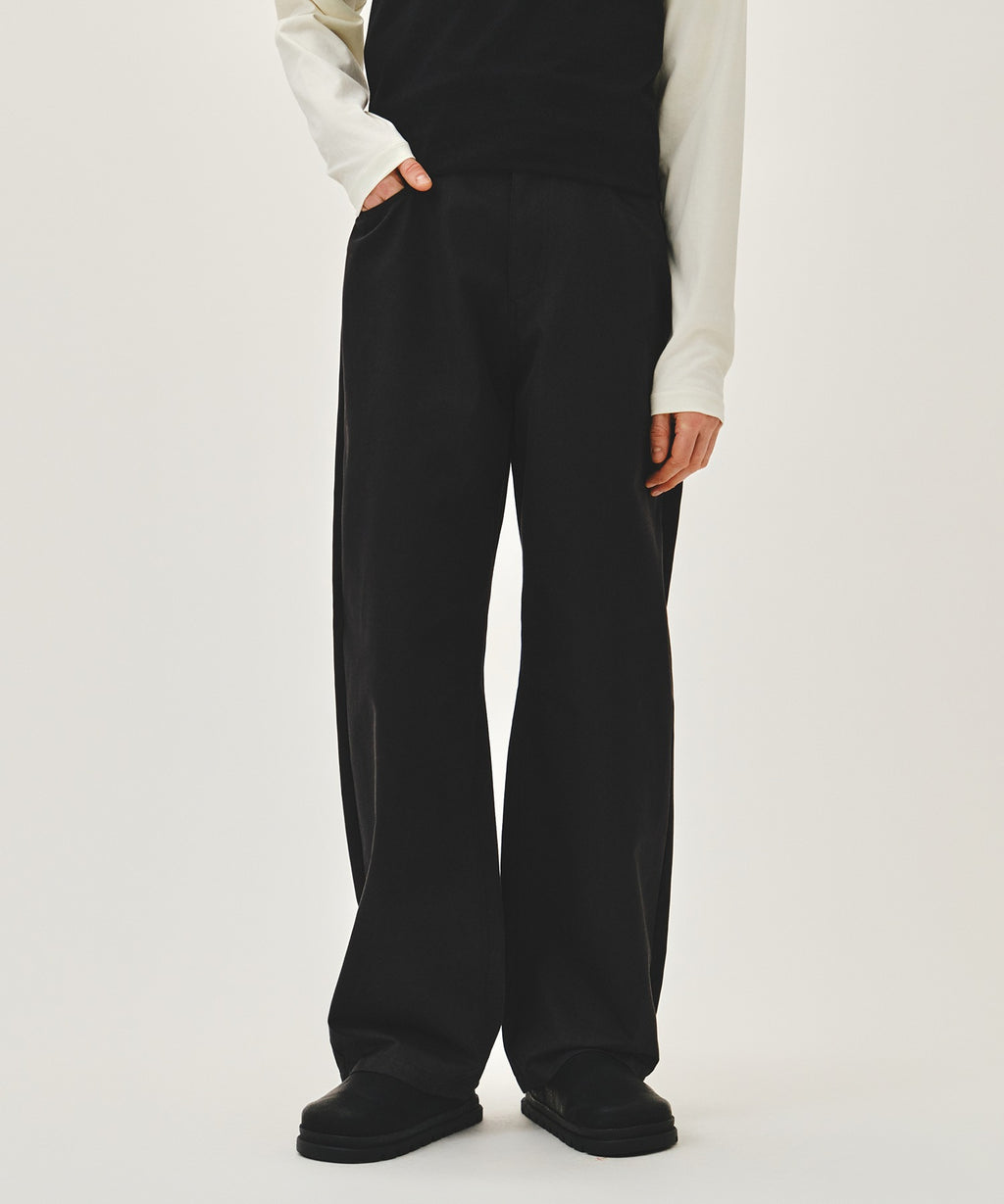Marithe & Francois Girbaud - Curved Chino Pants (Black) product image 1 | TRAB K-Fashion Australia