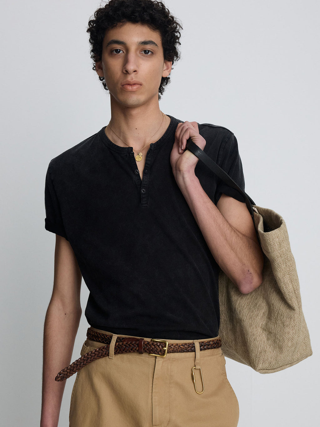 Tonywack - Garment Dyed Henley Neck Top (Vintage Black) product image 5 | TRAB K-Fashion Australia