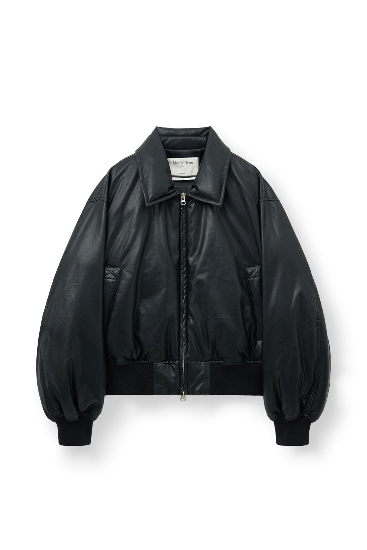 Matin Kim - Faux Leather Down Jumper (Black) product image 1 | TRAB K-Fashion Australia