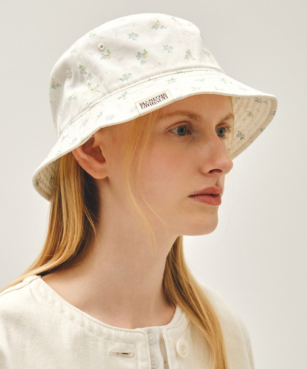 Marithe & Francois Girbaud - Classic Logo Flower Bucket Hat (Ivory) product image 5 | TRAB K-Fashion Australia