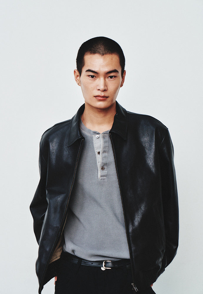 Art if acts - Lambskin Leather Blouson (Black) product image 6 | TRAB K-Fashion Australia