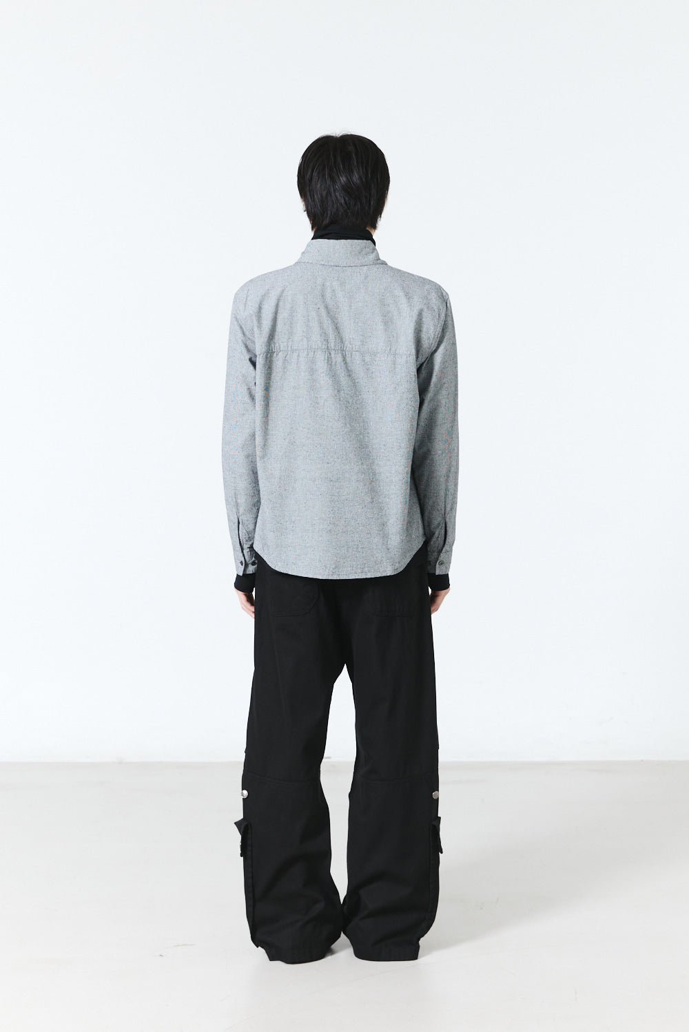 Hatchingroom - Regular Shirt Silk Nep Houndstooth (Black) product image 10 | TRAB K-Fashion Australia