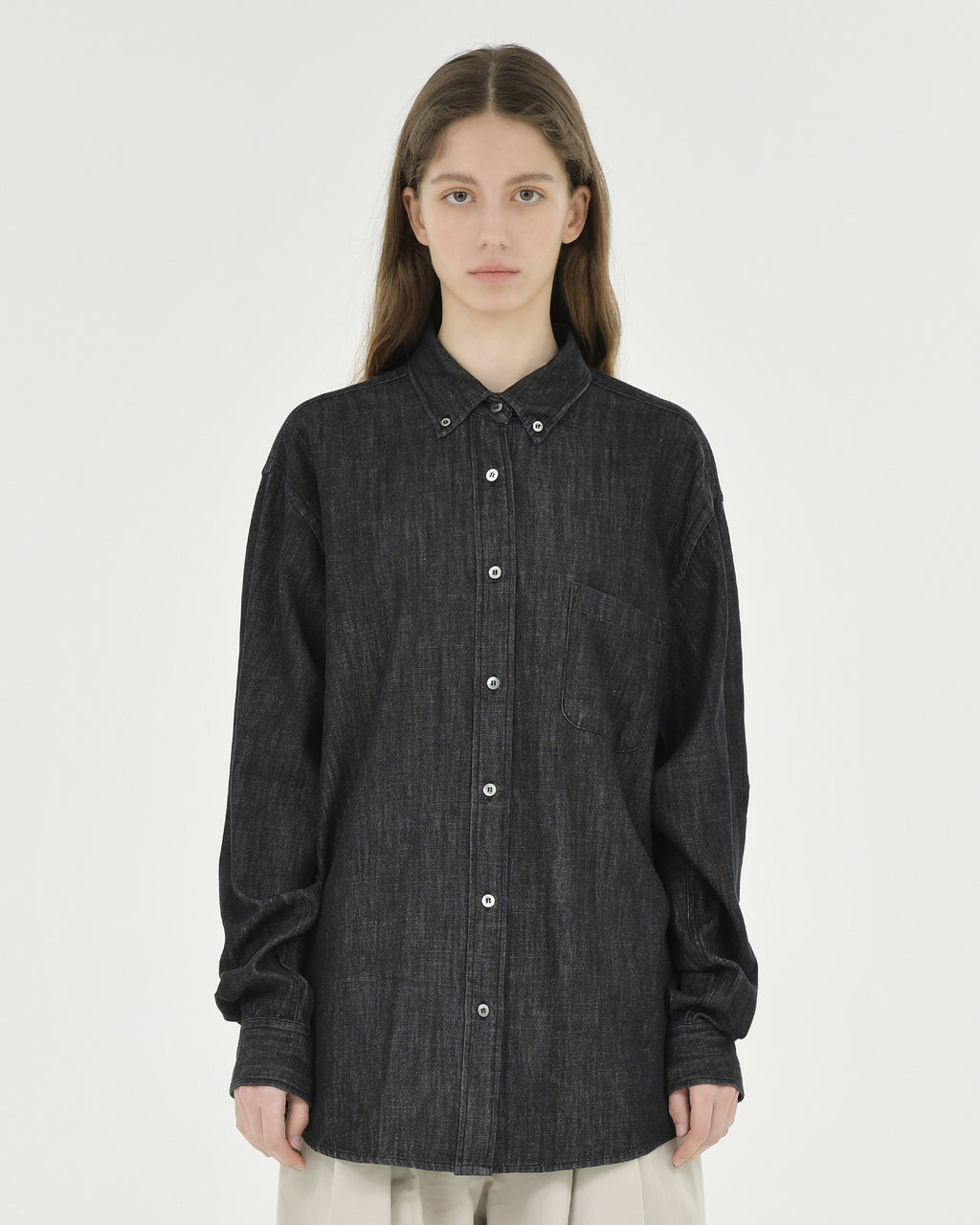Brownyard - Button Down Denim Shirt (Black) product image 1 | TRAB K-Fashion Australia