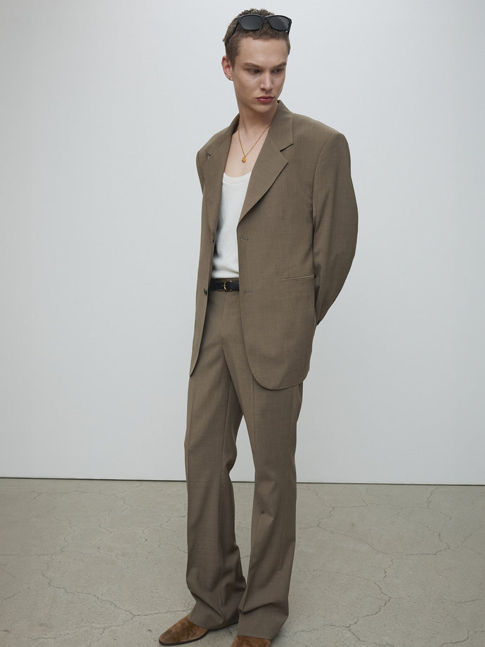 Tonywack - Light Wool Relaxed Tailored Jacket (Taupe Melange) product image 5 | TRAB K-Fashion Australia