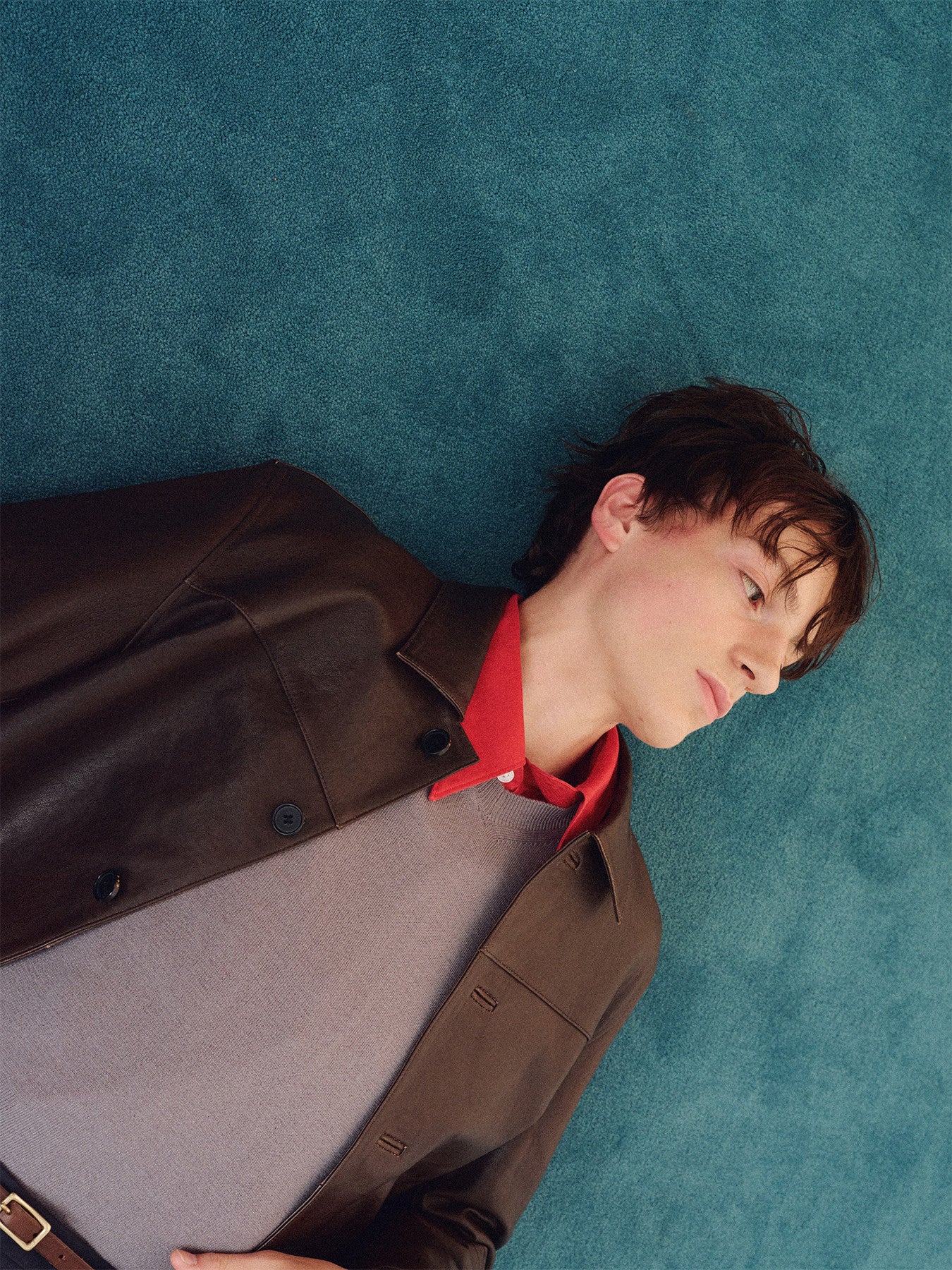Tonywack - Vegetable Lamb Leather Chore Jacket (Faded Brown) product image 7 | TRAB K-Fashion Australia