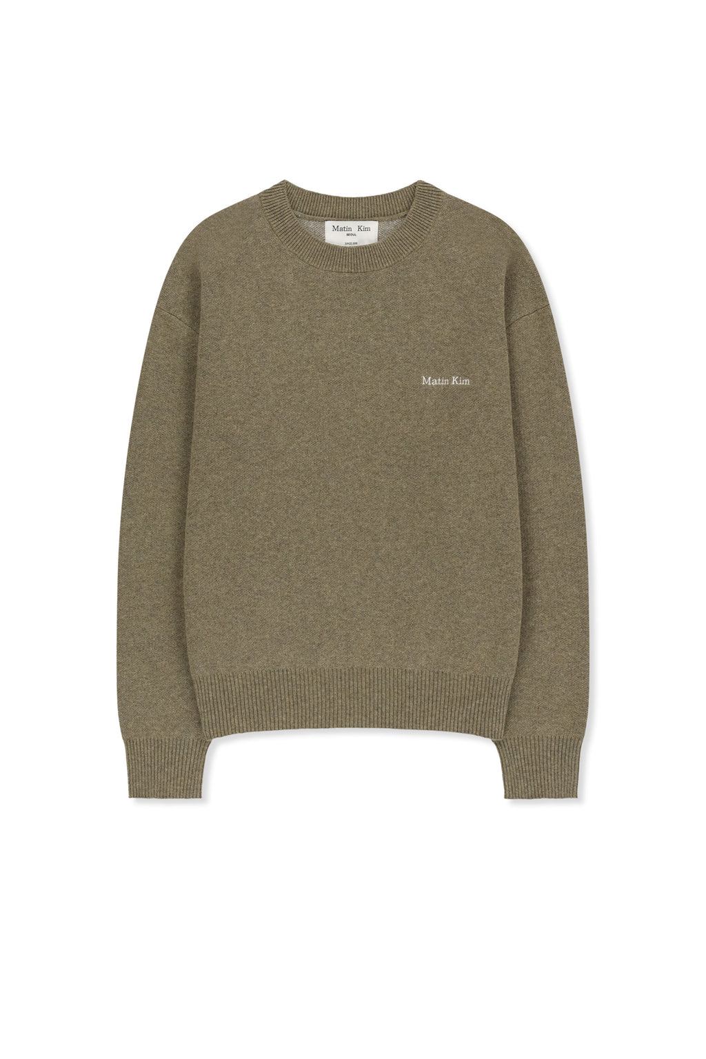 Matin Kim - Calligraphy Back Logo Knit Pullover (Khaki) product image 12 | TRAB K-Fashion Australia